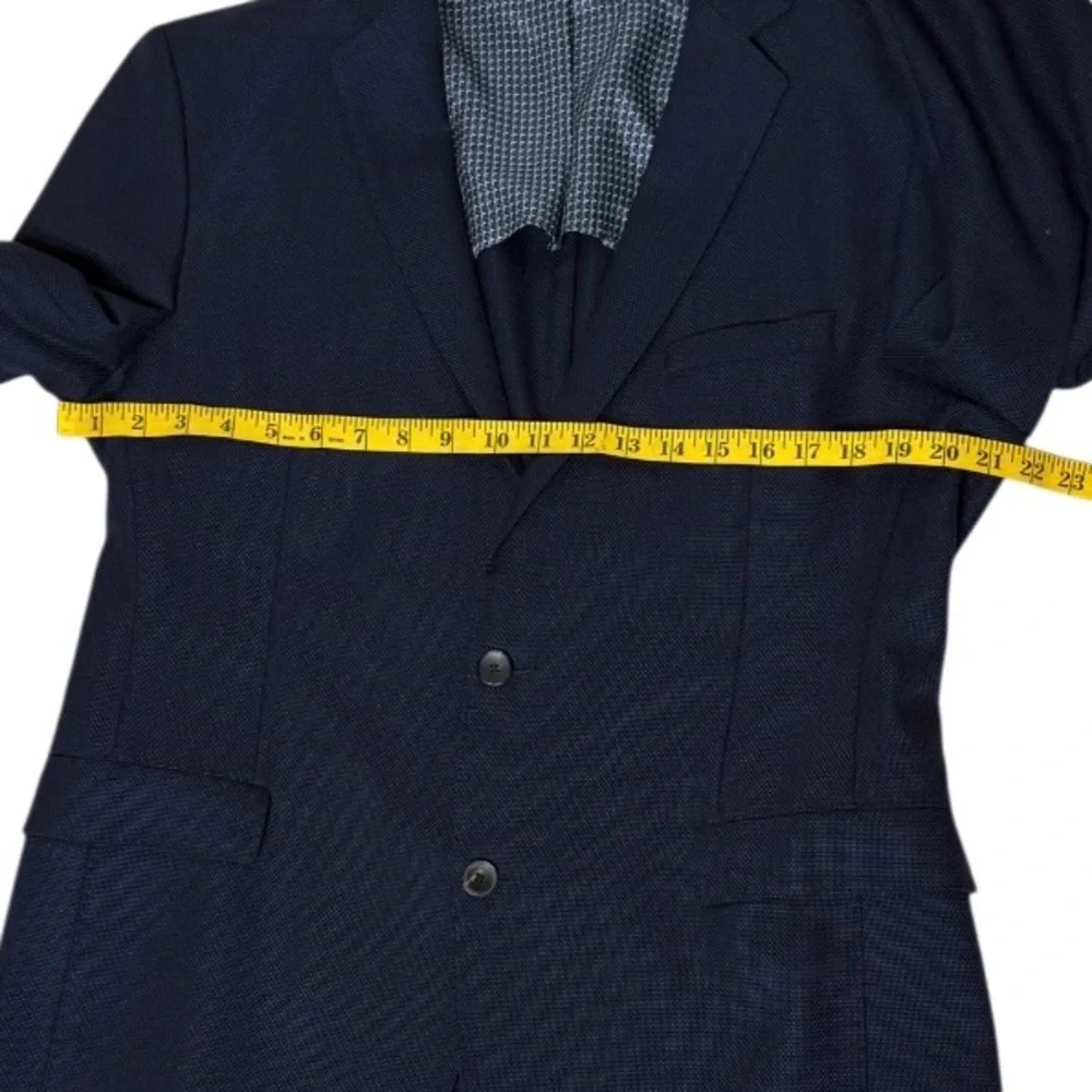 Hugo Boss Stretch Travel Blazer Jacket Blue LANIFICIO TESSE Biella Wool 2 Button